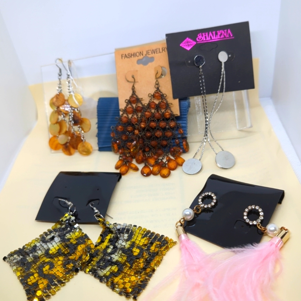 5 PAIRS Mixed Lot oF EARRINGS Shalena & Fashion Jewelry All New French Wire/Post